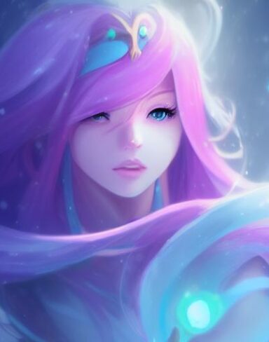 A beautiful and clean face woman with long hair that is standing in the snow