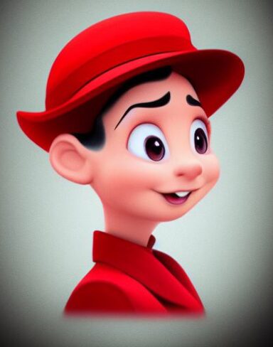 A cartoon character with a hat
