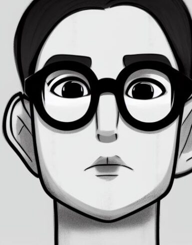 A close up of a person wearing a glasses