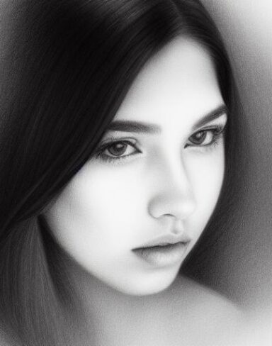 A drawing of a beautiful girl