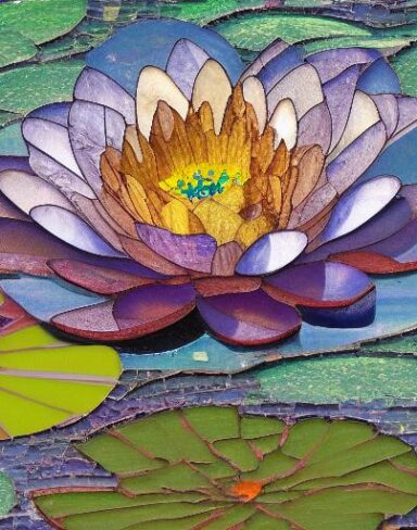 A flower in a mosaic