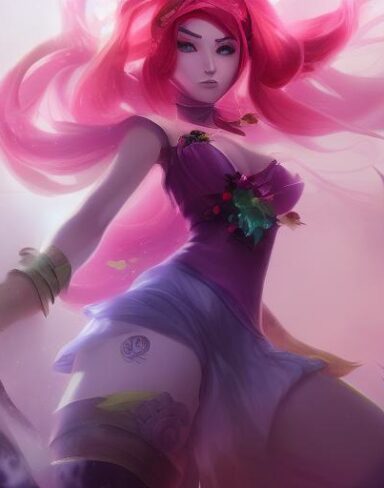 A girl that is standing in the flower