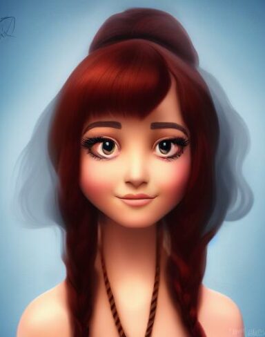 A girl with black eyes