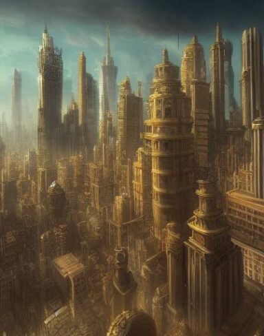 A group of tall buildings in the middle of a city