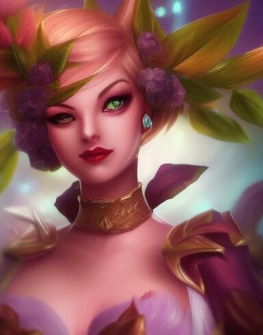 A lady close up that is standing in the flower