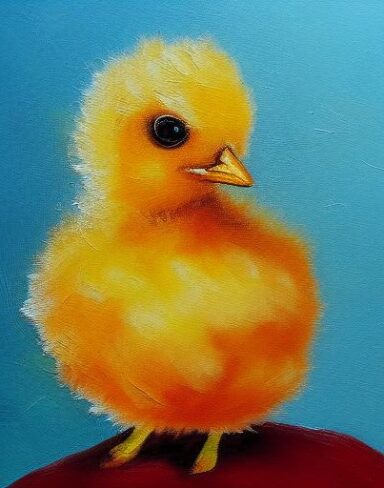 A painting of a chick