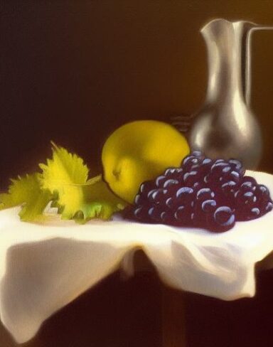 A painting of grapes
