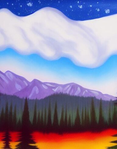 A painting of mountain