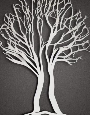 A paper art of a tree