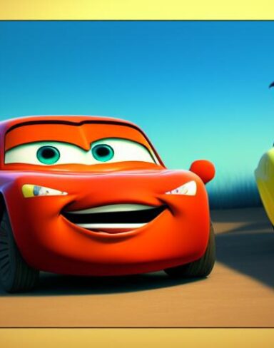 A picture by Pixar characters