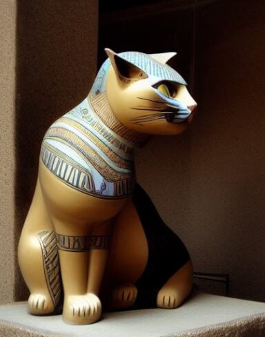 A statue of a cat