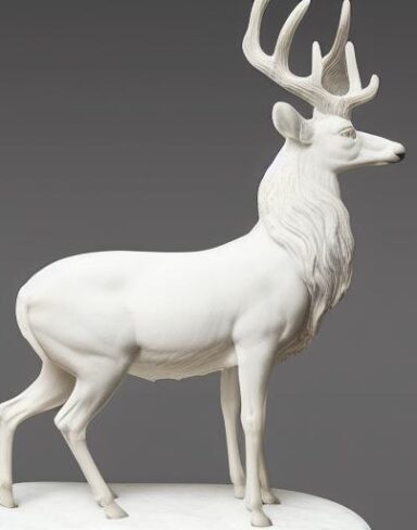 A statue of deer with white color