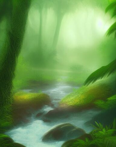 A stream running through the forest