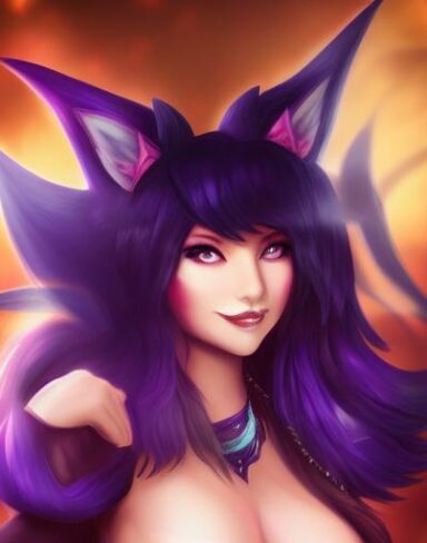 A woman with Ahri face