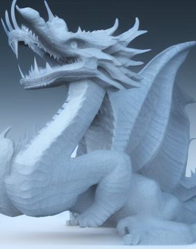 An ice sculpture of a dragon