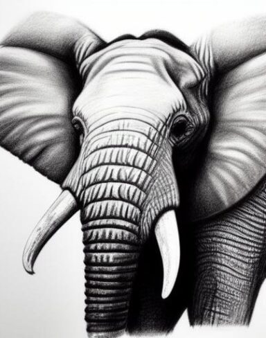 Art drawing of an elephant