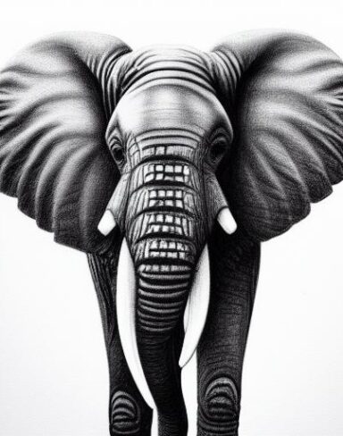 Art drawing of elephant
