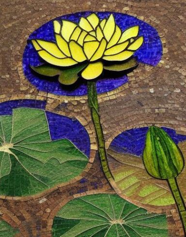 Flower in a mosaic style