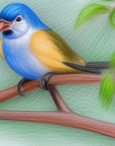 One bird sitting on top of a branch of the tree