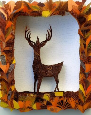 Paper cut of a deer