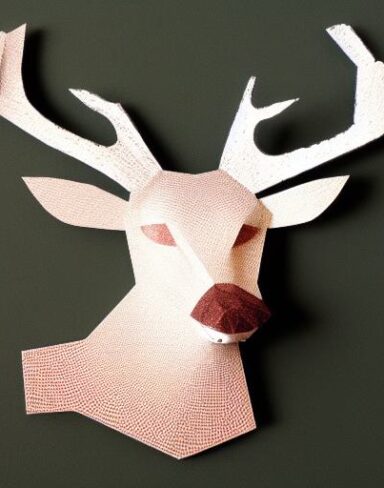 Paper cut of a deer in the forest