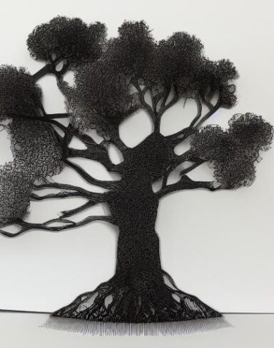 Paper cutting art of a tree