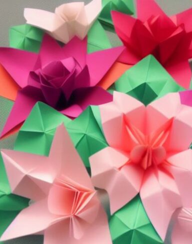 Paper flowers in many colors