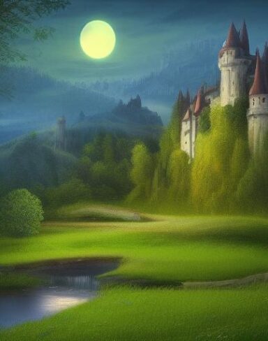 Summer landscape art