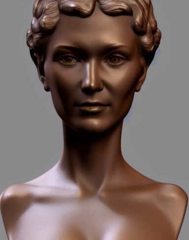 A bronze bust of one young lady