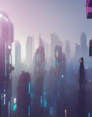 A city filled with lots of tall buildings and citizens