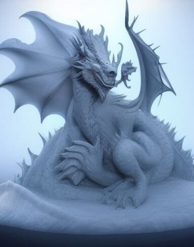 A dragon ice sculpture