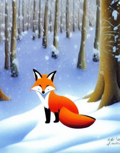 A fox in the snow