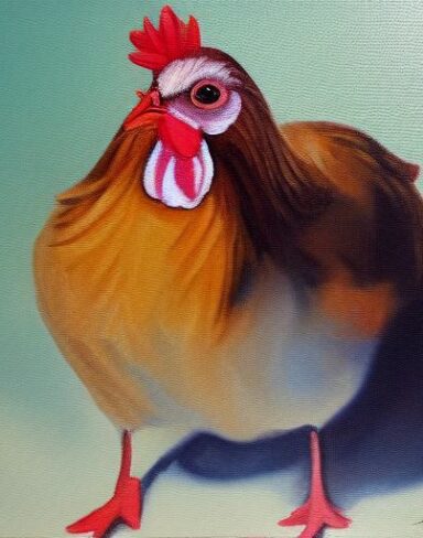 A painting of hen