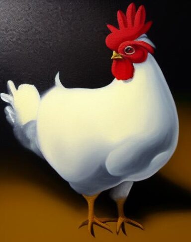 A painting of the hen