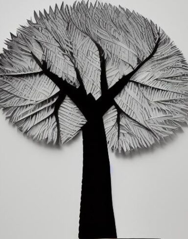 A paper art of a tree