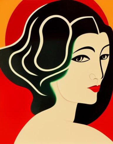Art deco poster with a woman face