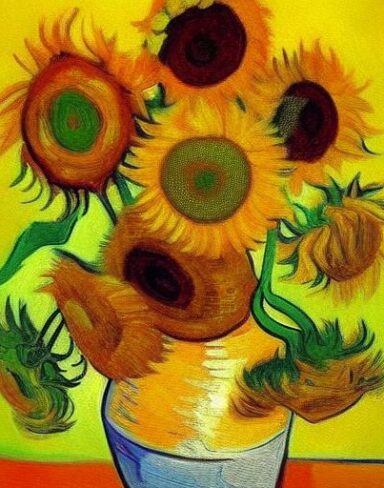 Art painting of sunflowers