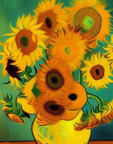 Art painting of sunflowers