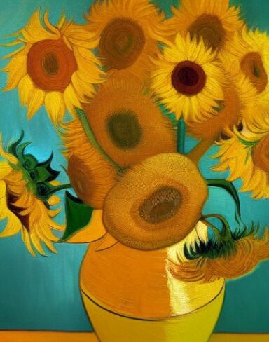 Art painting of sunflowers
