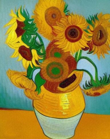 Art painting of sunflowers