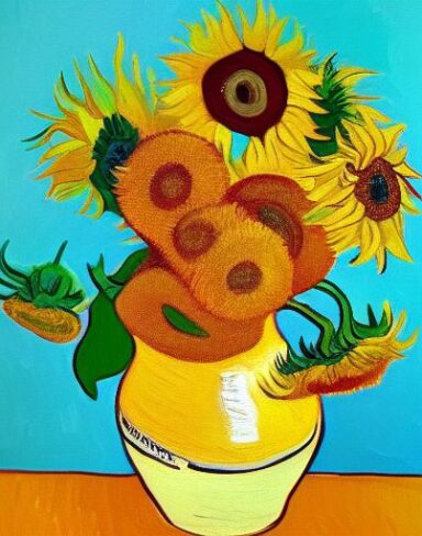 Art painting of sunflowers