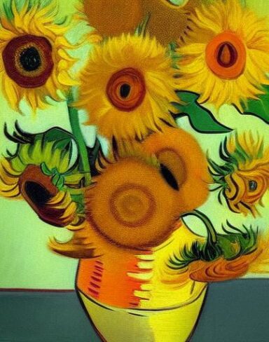 Art painting of sunflowers