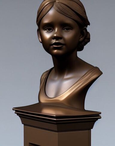 Bronze bust of a girl