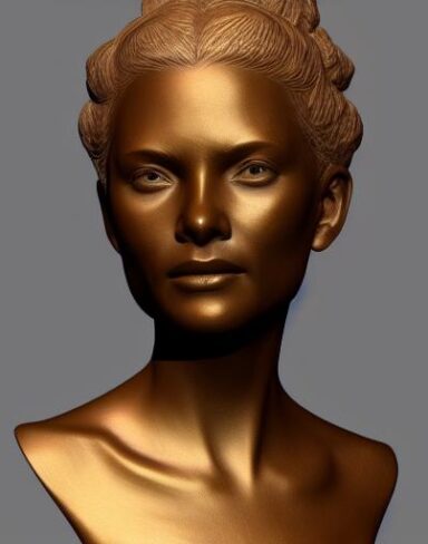 Bronze bust of young lady
