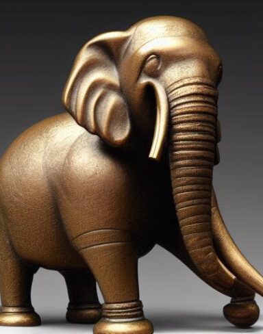 Bronze elephant statue