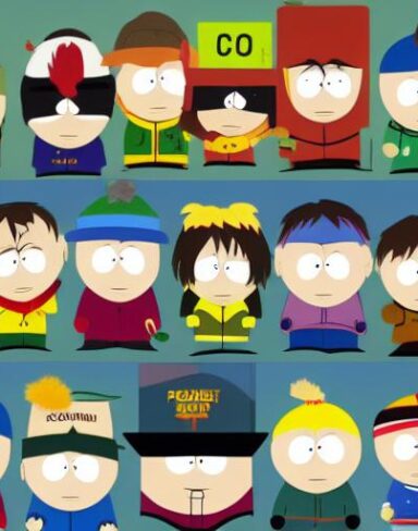 Cartoon characters south park of American animated television