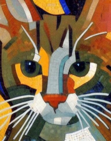 Close up of a cat mosaic