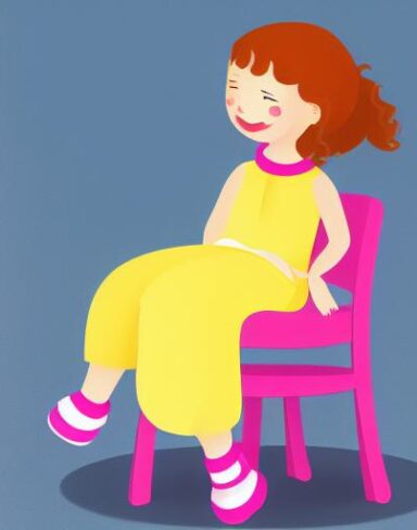 Girl sitting on a chair