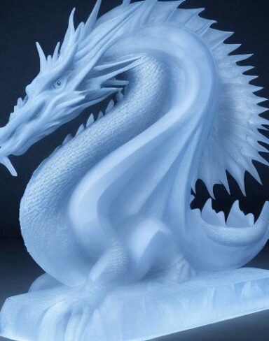 Ice sculpture of a dragon