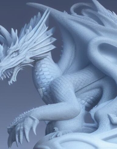 Ice sculpture of a dragon